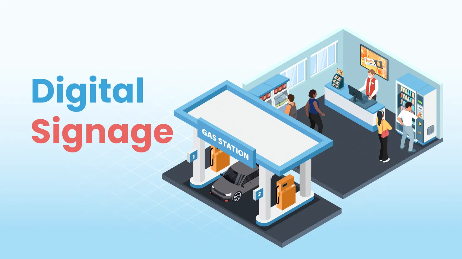 Digital signage for gas stations and retail